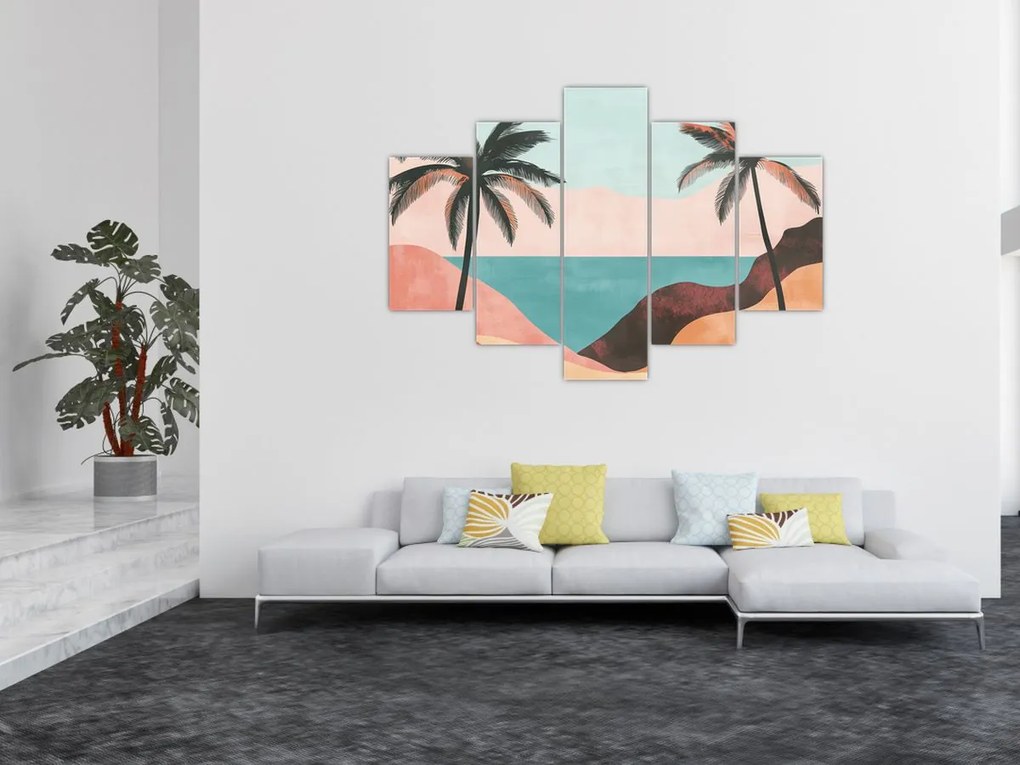 Kép - Pálmafák a tengernél (150x105 cm)