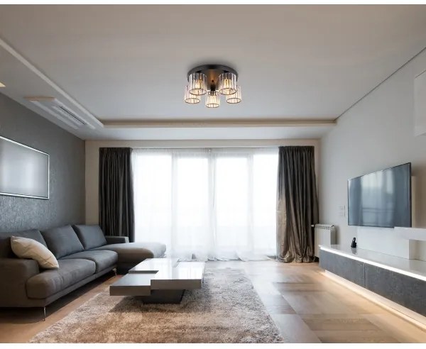 Globo 15742-5D - Felületre szerelhető csillár JORDANA 5xE27/60W/230V átm. 46,5 cm fekete