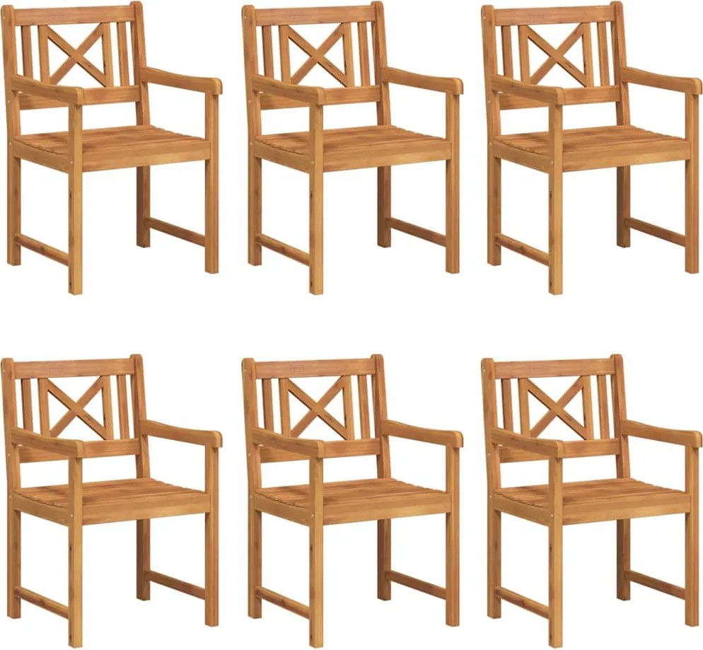 vidaXL Kerti Szék 6 pcs 56 x 56 x 90 cm Tömör Akácfa