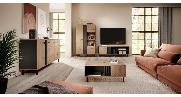 BADIA szekrény tölgy/antracit színben