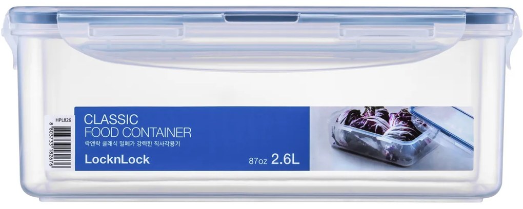 LOCKnLOCK Élelmiszer-tároló doboz 2,6 l, 17 x 24 x 9,1 cm, 2,6 l
