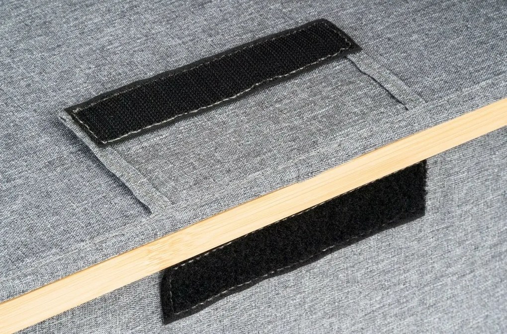 G21 tárolódoboz 40 x 30 x 15 cm, bambusz, fedéllel, szürke