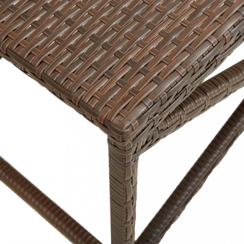 barna polyrattan kerti pad 120 cm