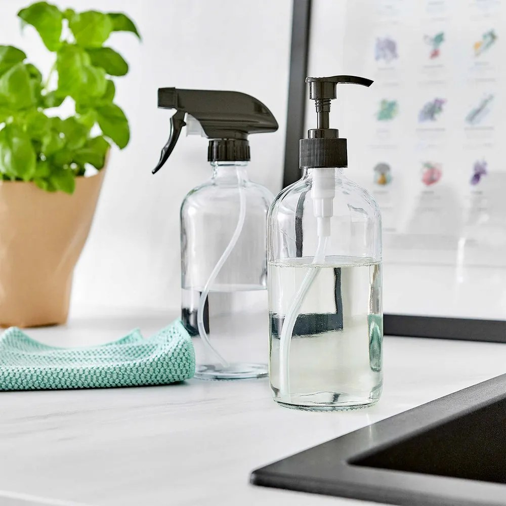 ECO újratölthető szórófejes palack, üveg 500ml