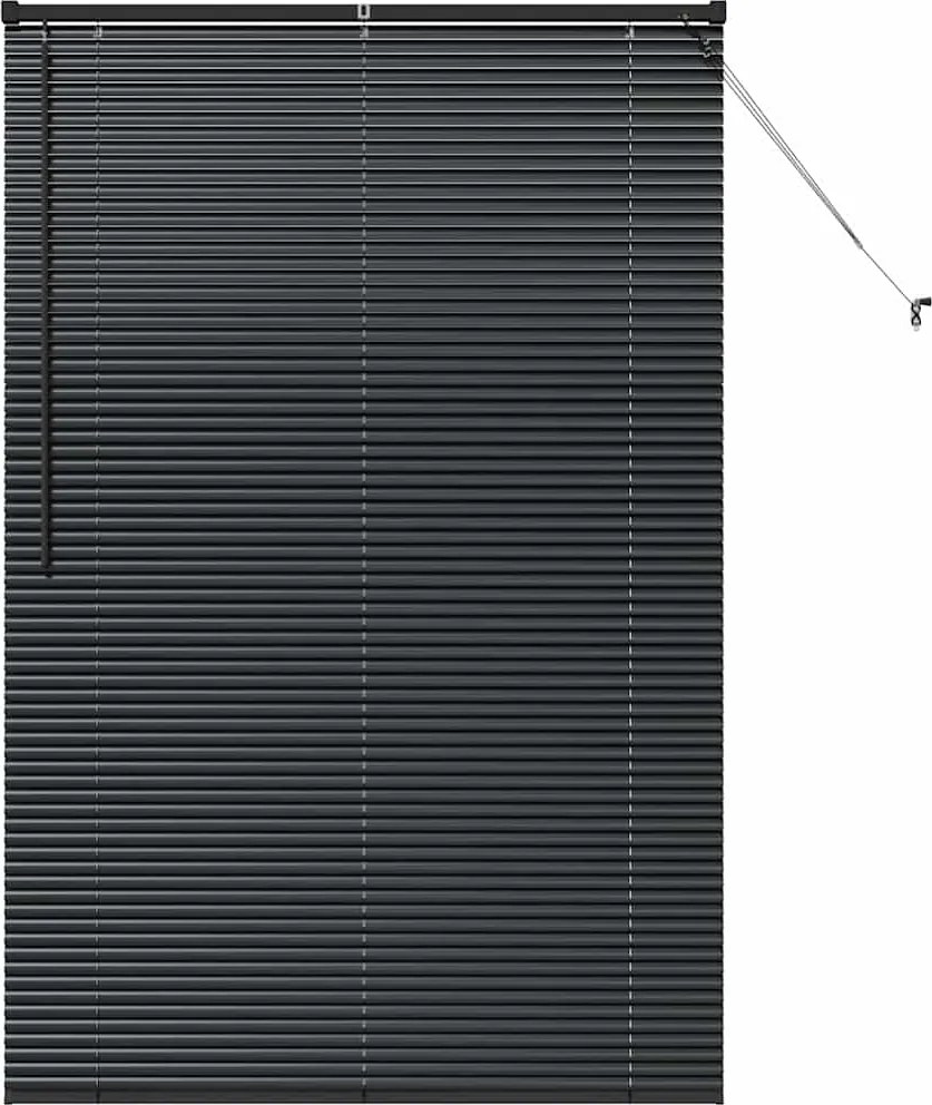 vidaXL Zsalugáter Redőnyök Fekete 175 x 110 cm Alumínium