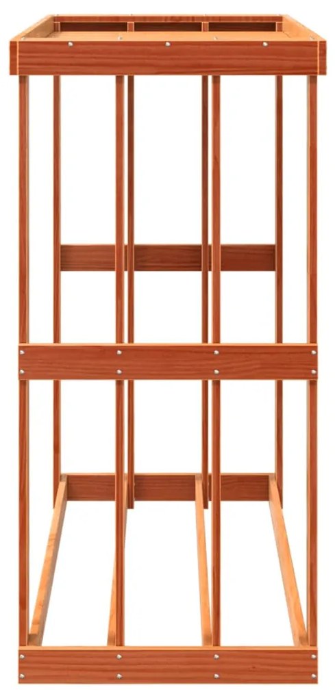 viaszbarna tömör fenyőfa kültéri rönktároló 109x52x106 cm