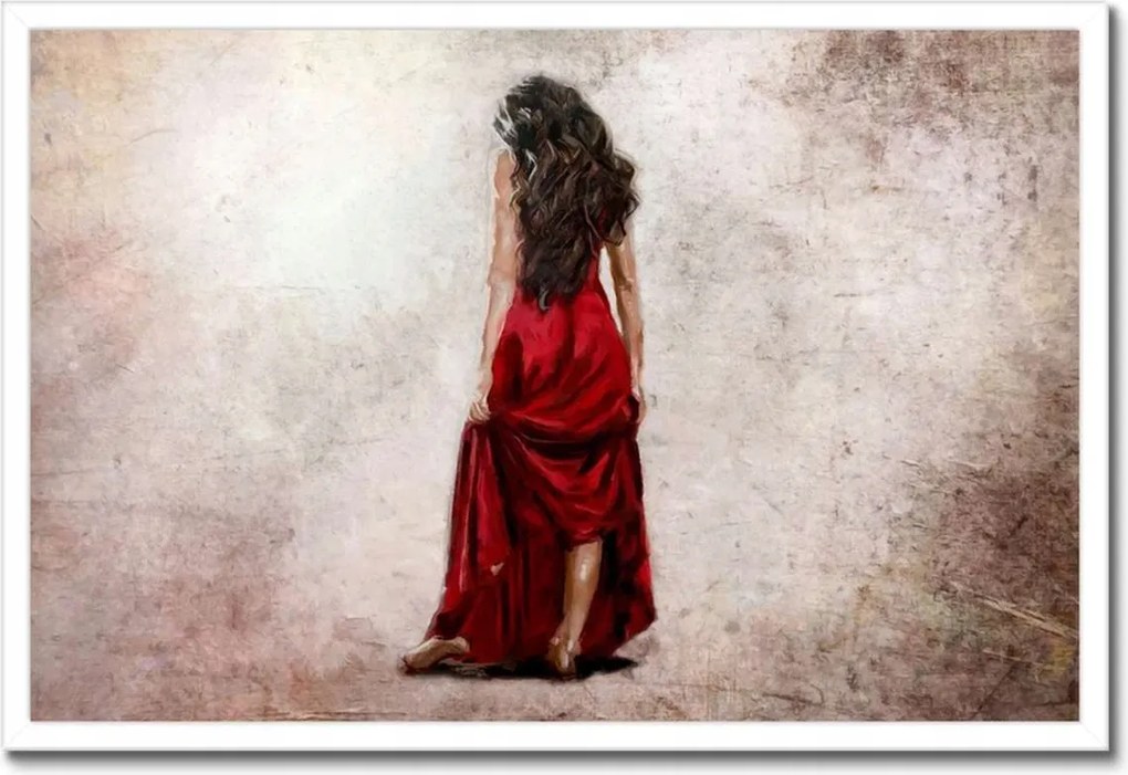 Poszterek keretben 60x40 Csaj piros ruhában