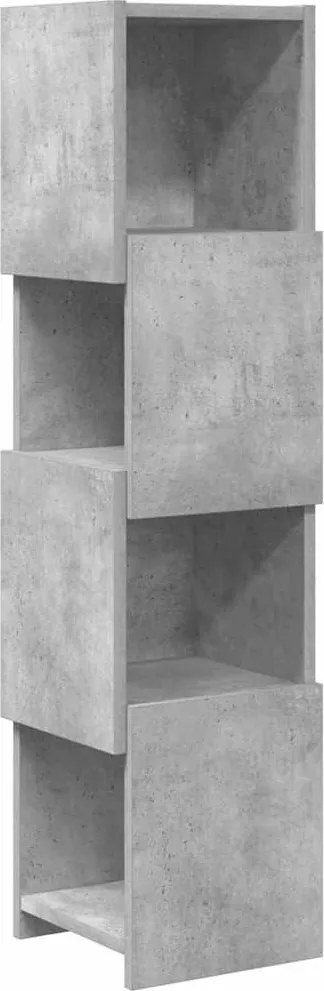vidaXL Sarokszekrény Beton Szürke 25,5x25x102cm Faanyag