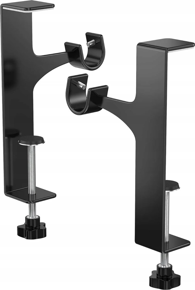 2 db-os függönykarnis tartó szett fúrás nélkül fém függönyökhöz és redőnyökhöz fekete