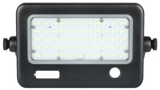 LED állítható fényerőjű napelemes reflektor szenzorral LED/10W/3,7V 4000K IP65 +