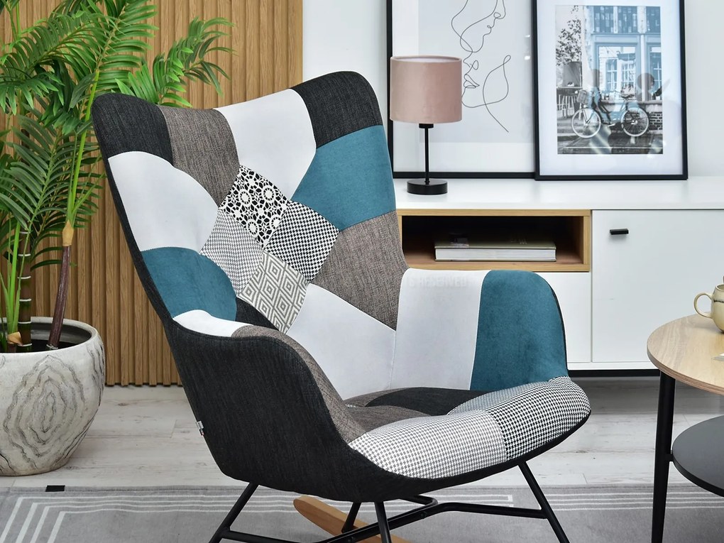 Fotel Sibyla (patchwork + fekete bükk). Akció -15%. 1110396