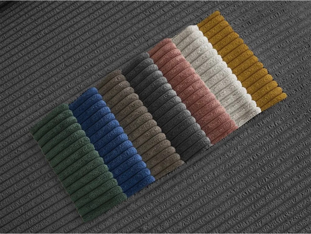 Szürkésbarna kordbársony kanapé 250 cm Tina – Bobochic Paris