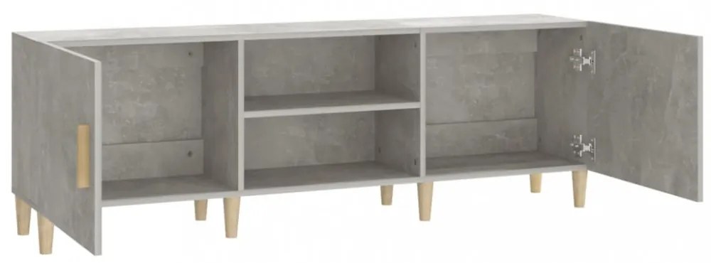betonszürke szerelt fa TV-szekrény 150 x 30 x 50 cm