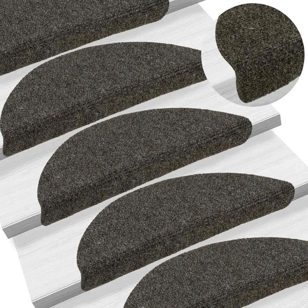 10 db antracit tűlyukasztott öntapadó lépcsővédő 56 x 17 x 3 cm