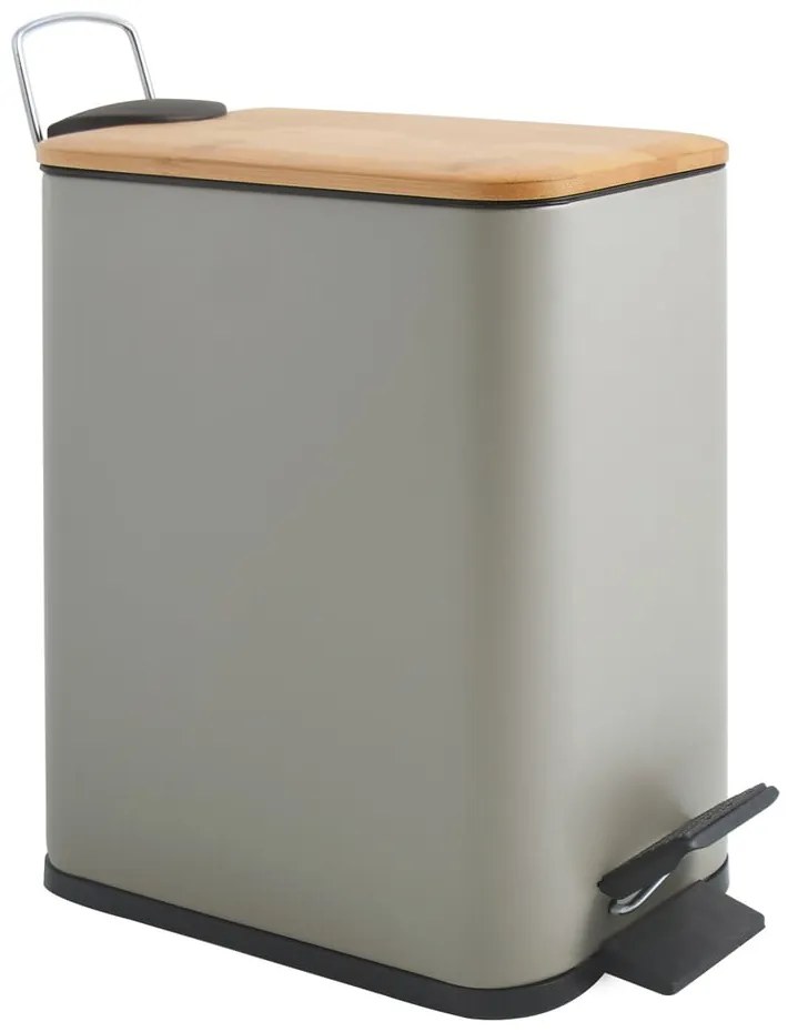 Szürkésbarna acél pedálos szemetes 5 l Erik – Spirella