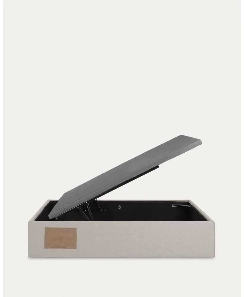 Bézs kárpitozott ágyneműtartós egyszemélyes ágy 90x190 cm Matters – Kave Home