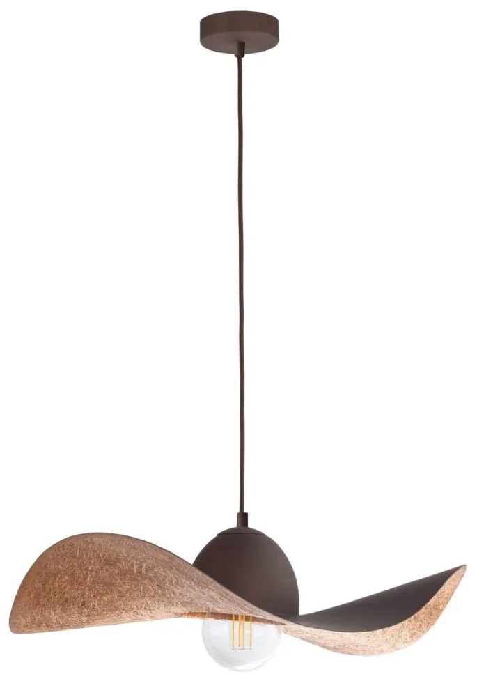 Csillár zsinóron KAPELLO 1xE27/60W/230V átm. 55 cm barna/réz