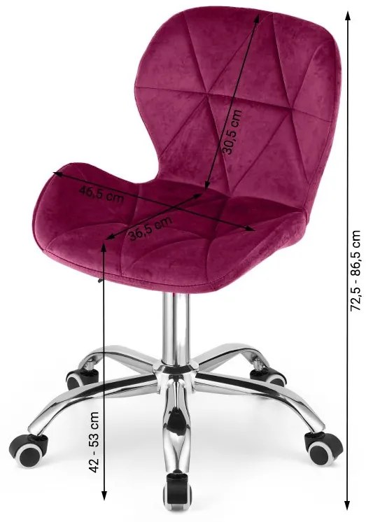 Dolgozószobai szett – összecsukható íróasztal ZARIMO 80×40 cm fehér + irodai szék AVOLA VELVET bordó