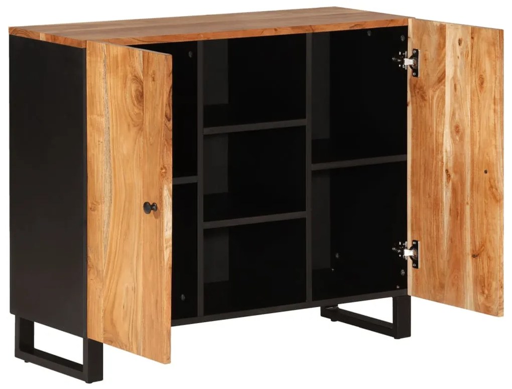 tömör akácfa tálalószekrény 2 ajtóval 90 x 33 x 75 cm