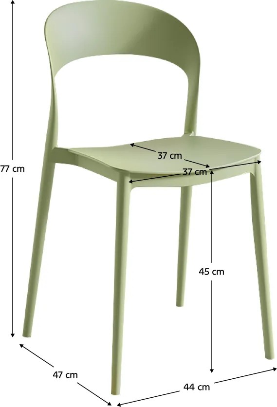 Rakásolható szék, zöld, RADANA NEW