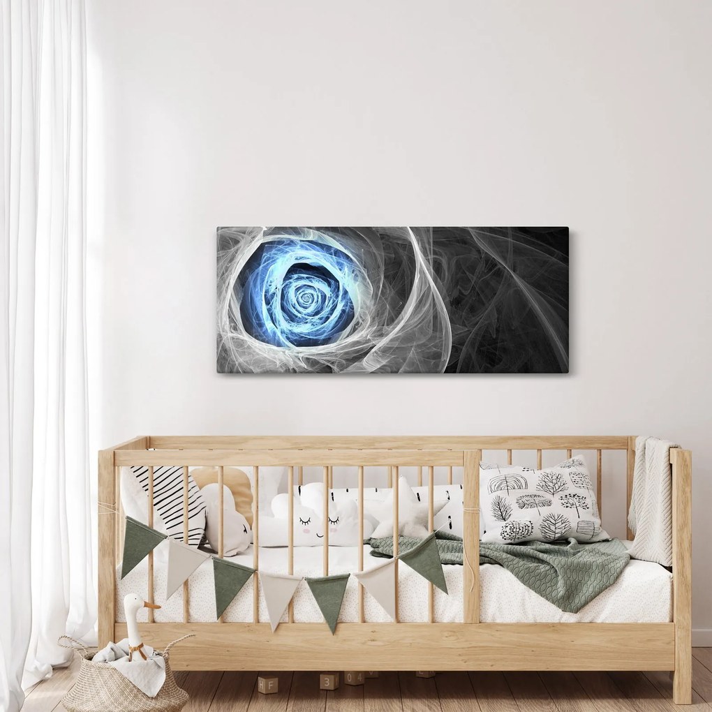 Kép - Absztrakt rózsa kék (120x50 cm)