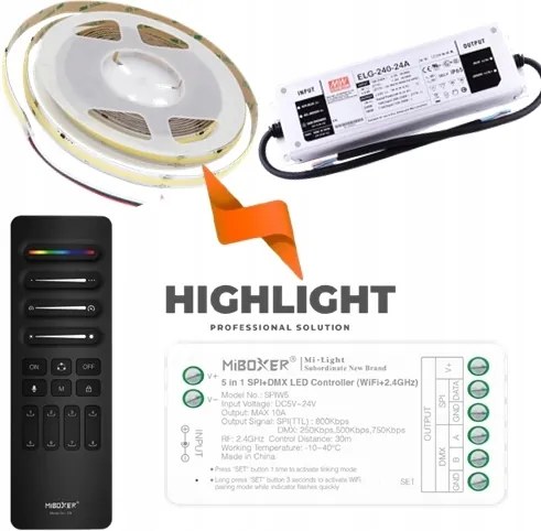 20m Led szalag szett Digitális Mono Miboxer Fehér Semleges 4000K Animáció Spi