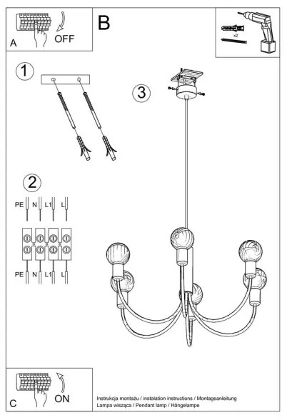 Csillár PICCOLO 5xE27/60W/230V