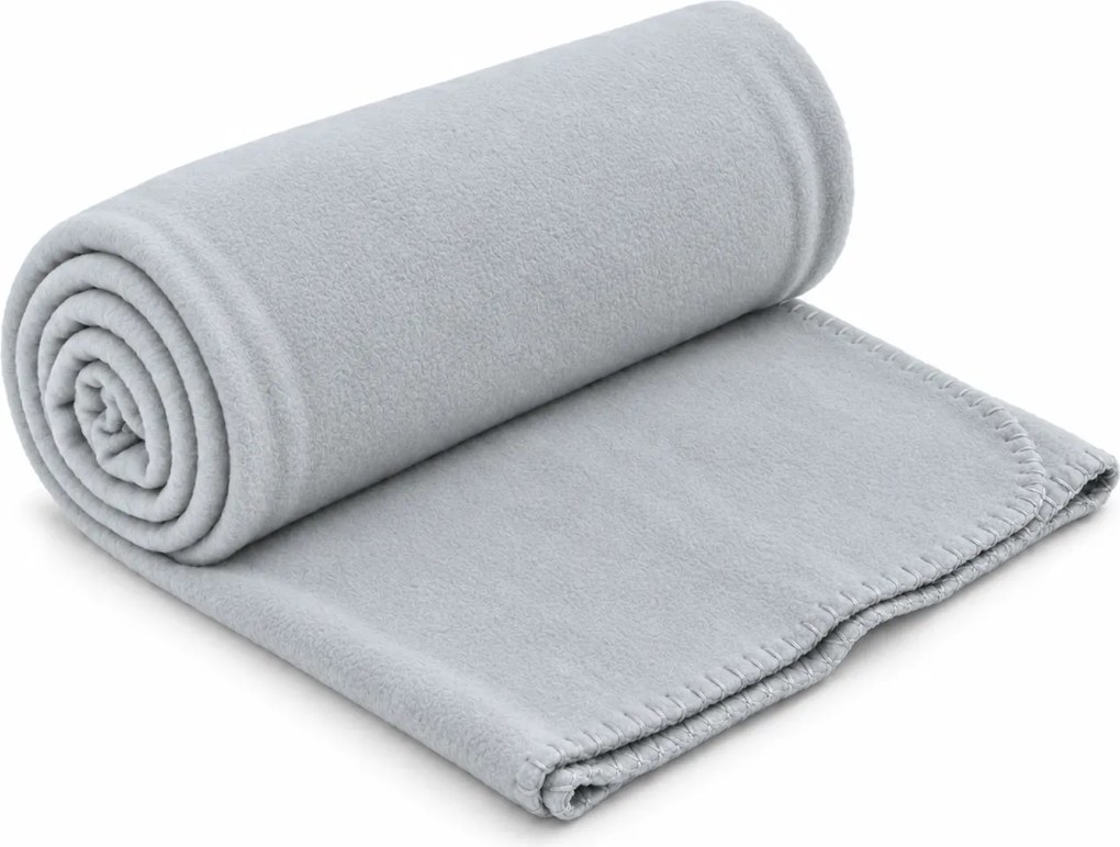 Fleece pléd FLEORA, ezüstszínű Méret: 200 x 220 cm