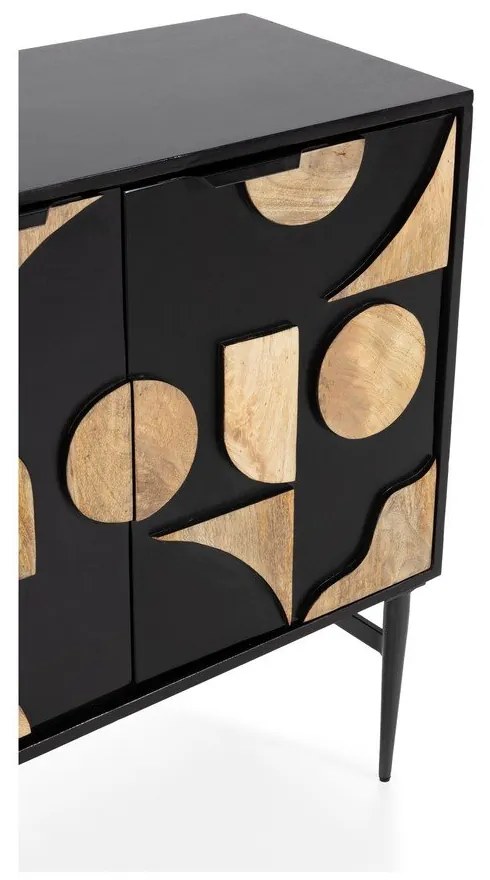 Fekete mangófa komód 175x90x40 cm Navya – MOME