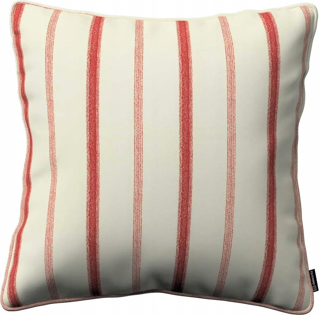 Dekoria Gabi párnahuzat ekrü háttérrel, piros csíkokkal