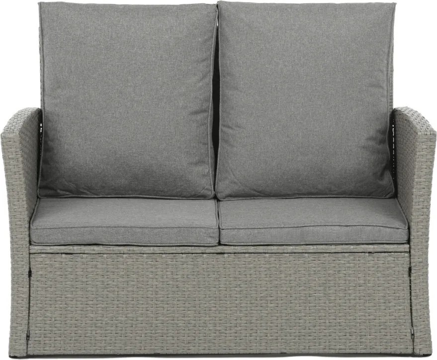 Kerti ülőgarnitúra, polyrattan, szürke, GREY