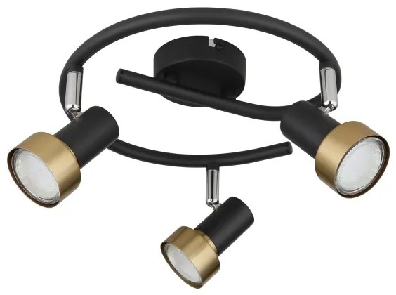 Globo 57917-3G - Spotlámpa  MASON 3xGU10/25W/230V fekete/arany