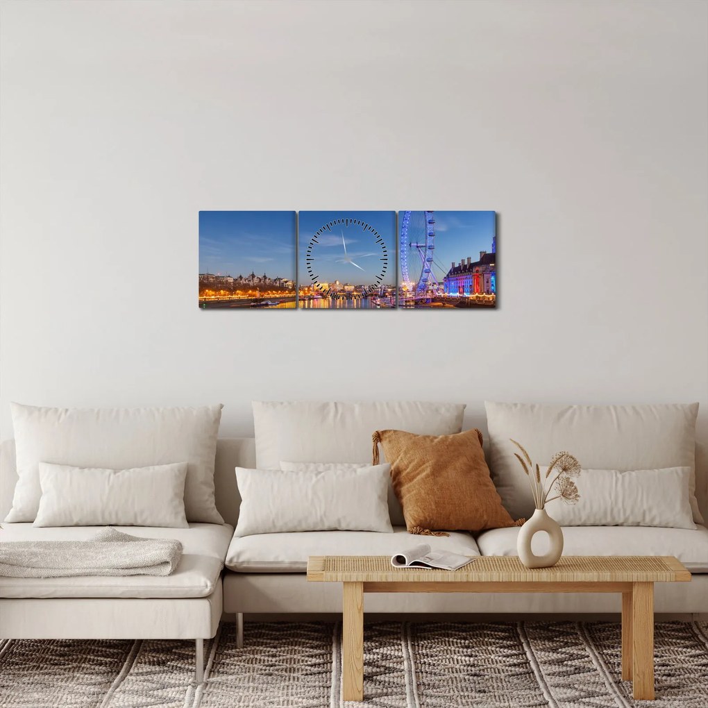 London Eye képe (órával) (90x30 cm)