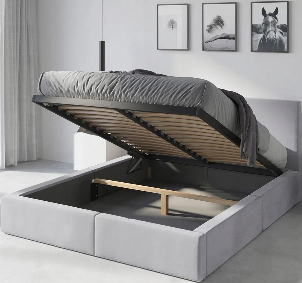 Ágy 160x200 Kárpitozott Hilton emelhető ágyrács