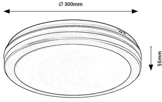 Rabalux 77035 - INDRE fürdőszobai LED mennyezeti lámpa, 28 W, 230 V, IP54, fekete