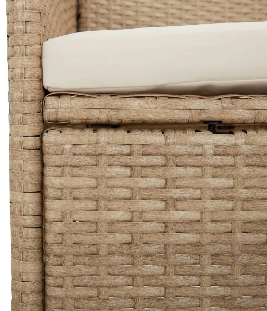 vidaXL 9 részes bézs polyrattan kerti étkezőgarnitúra párnákkal