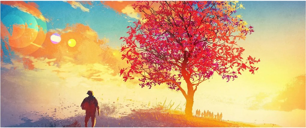 Egy fa képe a dombon (120x50 cm)