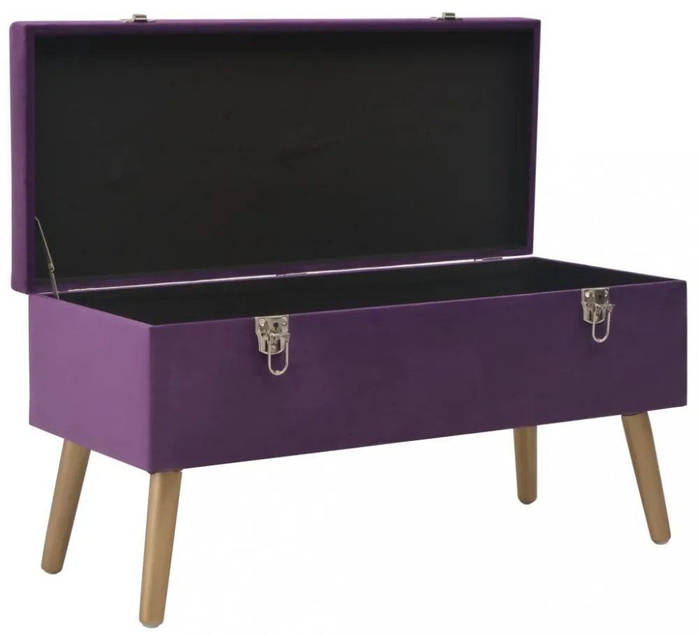 lila bársonypad tárolórekesszel 80 cm