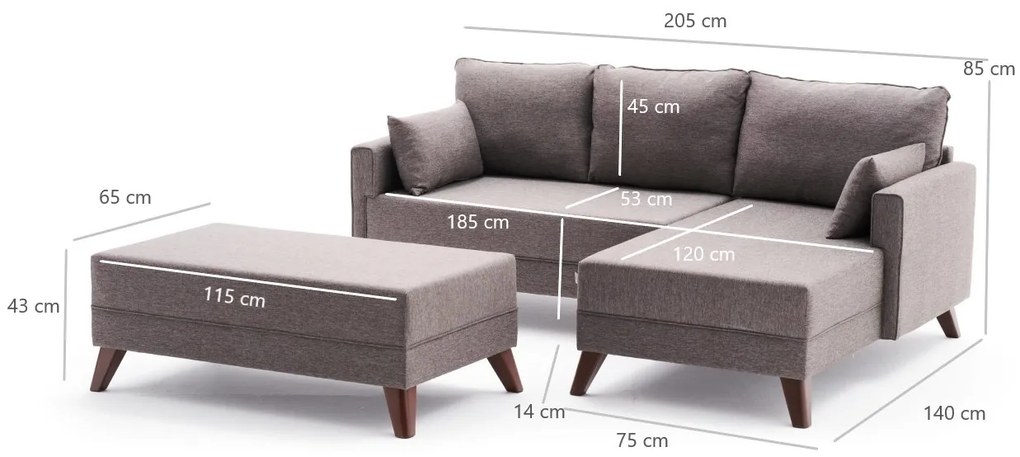 Széthúzható kanapé Bellina Mini Mini (barna) (J). Akció -22%. 1063013