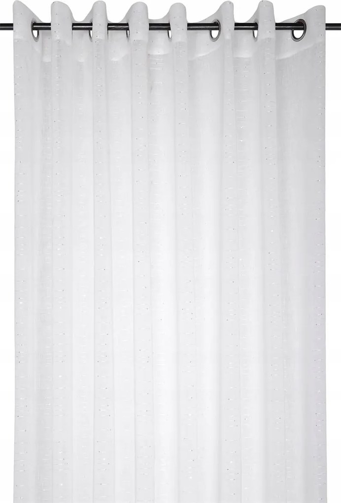 Fehér Gurulós Függöny Fémes Díszítéssel 300 x 260 cm