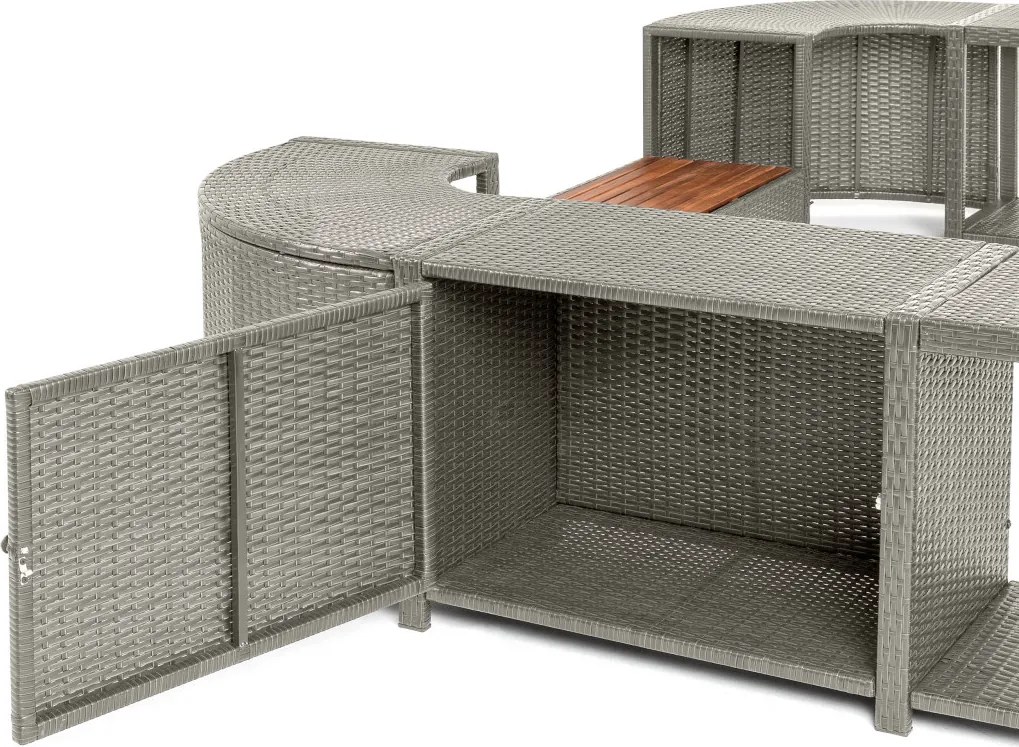 Lay-Z-Spa négyzet alakú rattan jakuzzi bútor, 188 cm, szürke