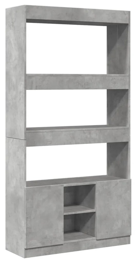 betonszürke szerelt fa magasszekrény 92 x 33 x 180 cm