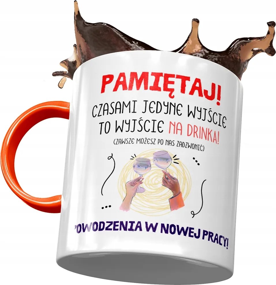 Narancssárga bögre Búcsú a munkából Ajándék Nyomtatott Fotóval