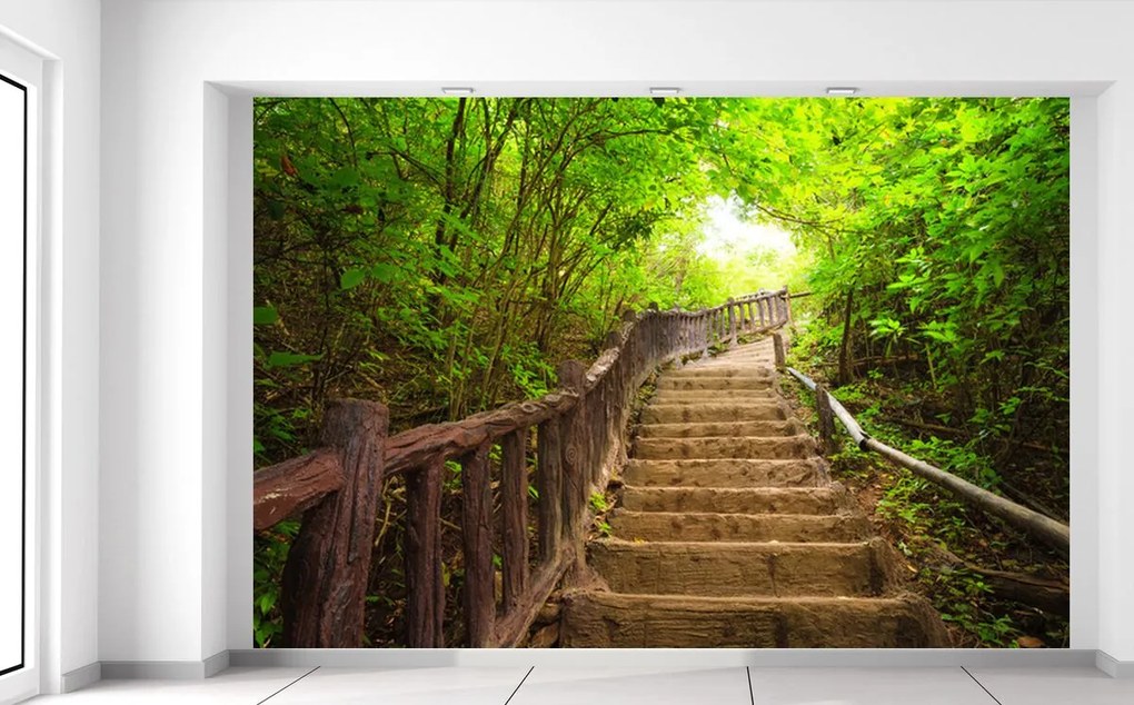 Fotótapéta Thaiföldi erdőben lévő lépcső