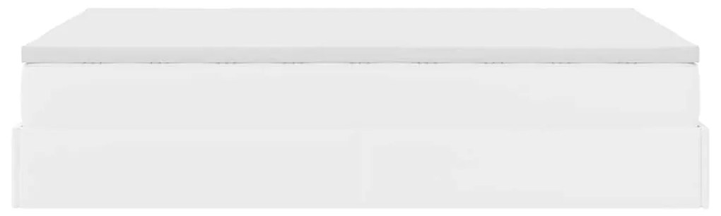 Ottomán ágykeret matraccal Fehér 120x200cm műbőrrel