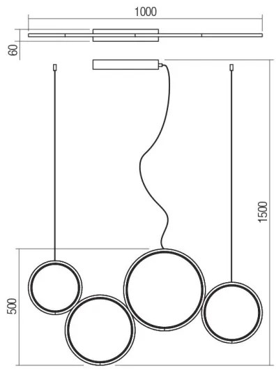 Redo 01-3382 - LED Dimmelhető csillár zsinóron ATHENA LED/40W/230V CRI98 fehér