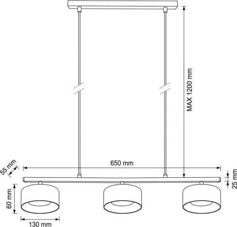 Brilagi - Kábeles csillár AURA LUX 3xGX53/30W/230V fekete/arany