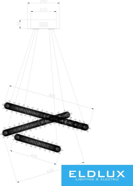 ELDLUX ELDAMARILL kristályüveg függeszték D800 244W CCT