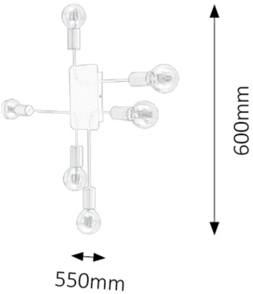 Rabalux 2103 - Csillár LANNY 6xE27/15W/230V