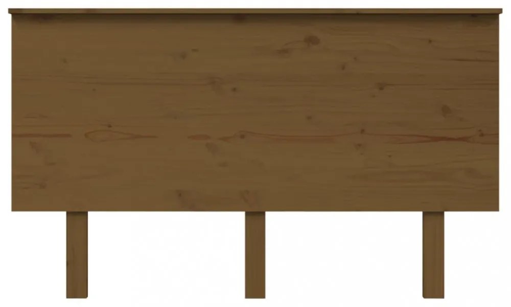 mézbarna tömör fenyőfa ágyfejtámla 139x6x82,5 cm